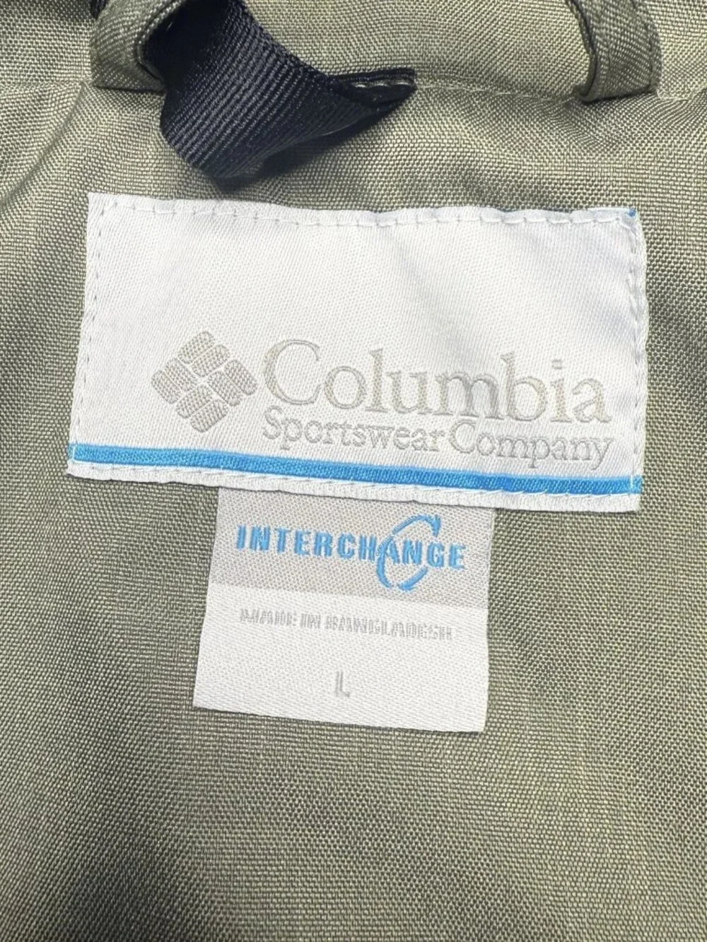 Columbia Omni-Tech Interchange Jacket Mens L Green Waterproof Shell Hood
